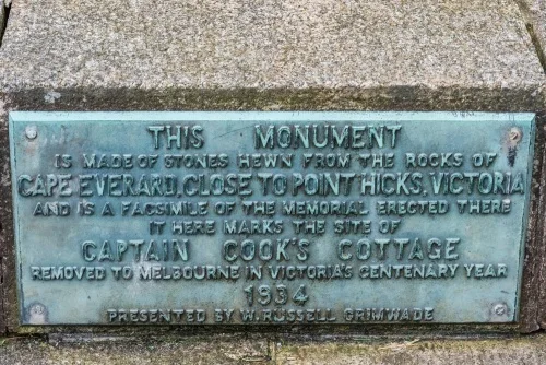 The lower monument plaque