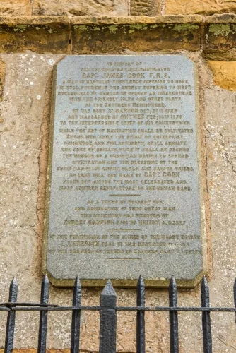 The restored memorial plaque