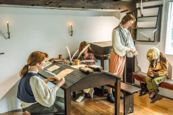 The recreated schoolroom