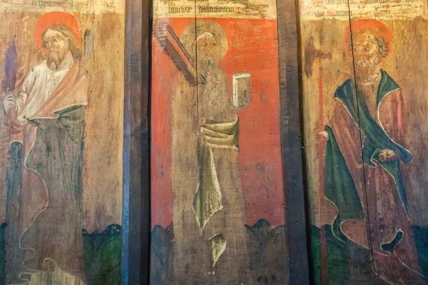 The painted backs of the Choir stalls, c. 1480