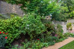 The walled garden behind the house