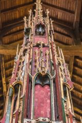 The ornate 15th century font cover