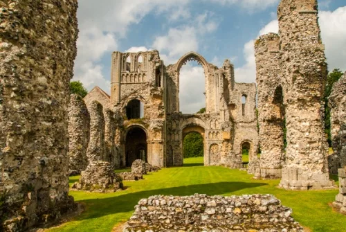 The ruined priory church