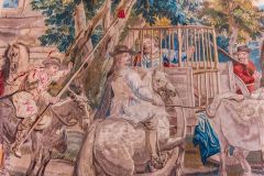 Beautiful tapestries cover the walls