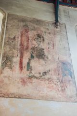 Wall painting of the Virgin Mary enthroned