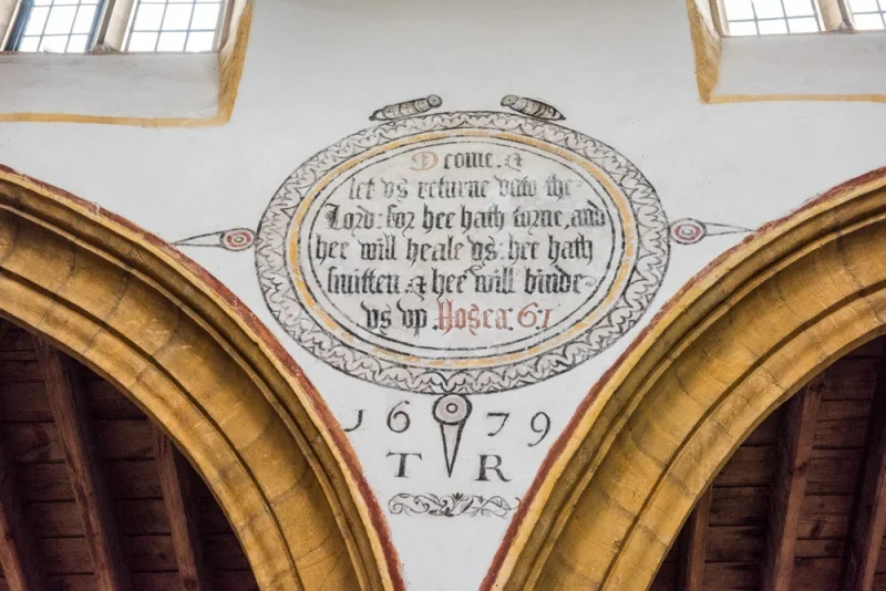 Biblical text, painted 1679