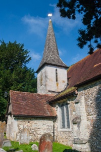 19th century spire and south porch
