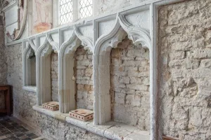 14th century sedilia and piscina