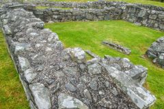 The foundation wall and entrance