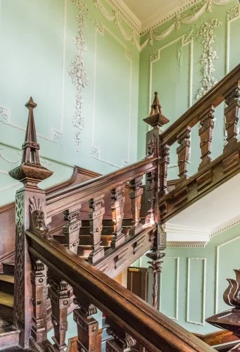 The superb Jacobean staircase