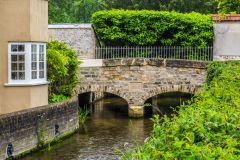 The restored bridge over the River Cerne