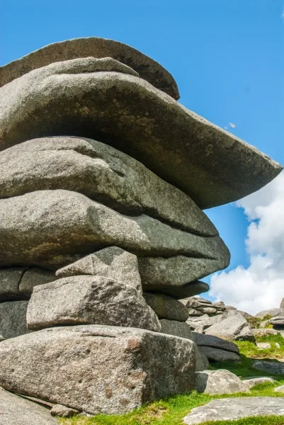Beneath one of the rock formations