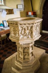 Chilbolton, St Mary-the-Less Church, The 1891 'Perpendicular' font