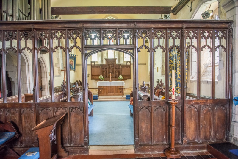 The restored 15th century screen