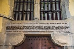 Chilbolton, St Mary-the-Less Church, 1893 inscription detailing the church restoration