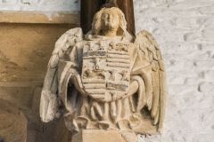 Medieval carved angel corbel