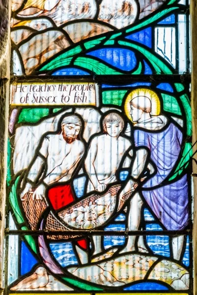 St Wilfrid teaches the men of Sussex to fish