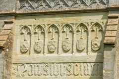 Heraldic shields on the Langston Memorial Fountain