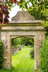 The 17th-century monumental arch to the parsonage garden