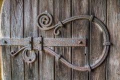 The beautiful ironwork door hinge