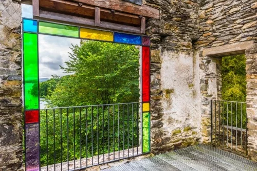 A first-floor viewing window