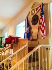 The panelled church pulpit