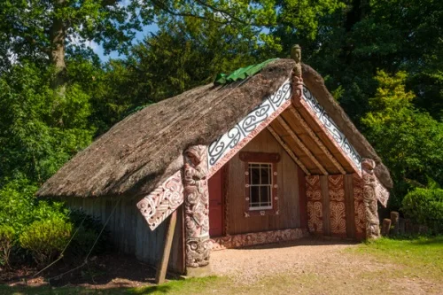 The Maori meeting house (hinemihi)