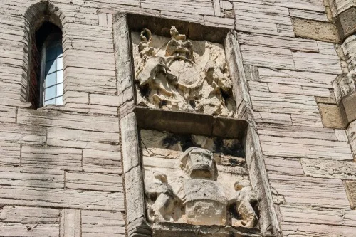 Coats of arms over the tower entrance