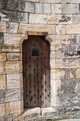 A medieval doorway in the castle courtyard