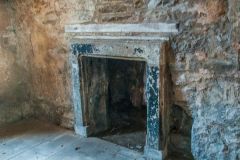 A surviving fireplace