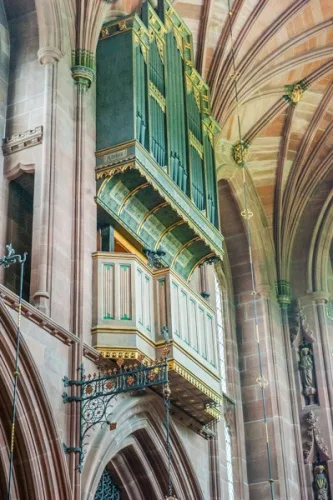 The beautifully-decorated organ