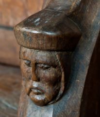 Medieval carved arm rest