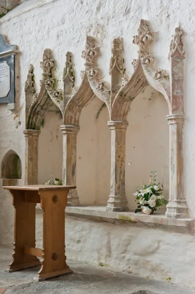 The ornate medieval sedilia