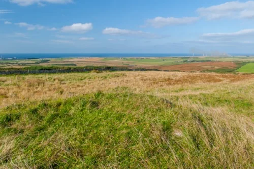 Looking down the north cairn