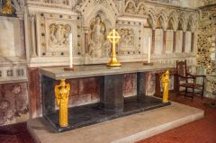 The communion table and medieval altar slab