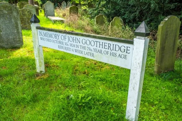 John Gootheridge's grave rail, or 'leaping board'