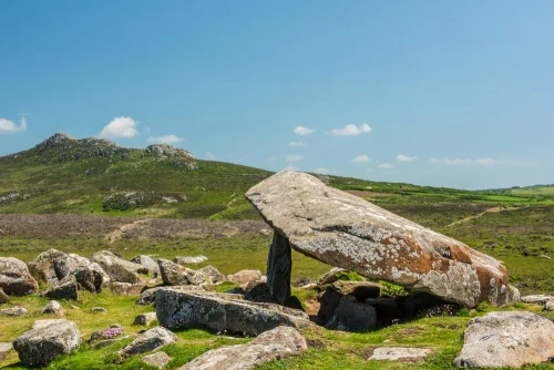 Coetan Arthur with Carn Llidi in the distance