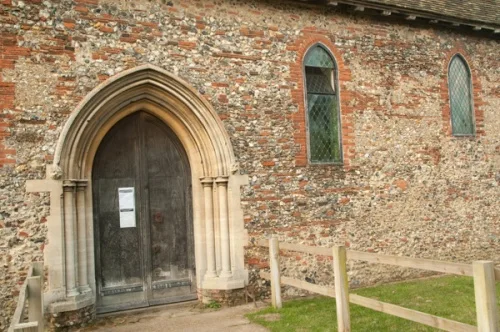 Restored south doorway, St Nicholas church