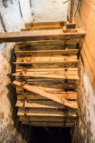 The 18th-century unrestored waterwheel