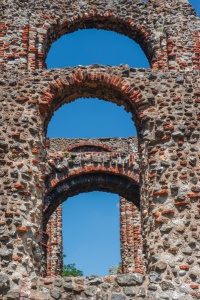 Roman bricks incorporated into St Botolph's Priory