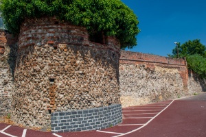 Medieval bastion in the Roman wall