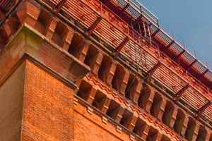 Walkways and parapet closeup