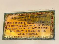 Reverend Hohler brass plaque, 1871