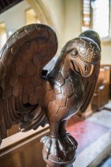 The fierce looking eagle lectern