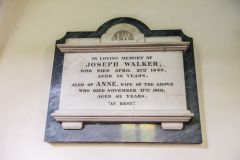 The chancel is full of wall tablets to the Walker family