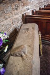 Two ravens carved on the Warenne grave slab
