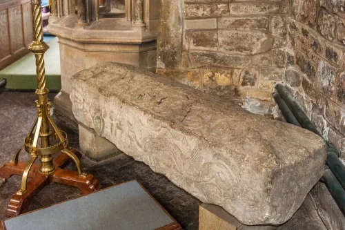 The 12th-century carved tomb