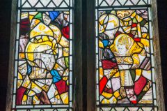 Fragments of medieval stained glass