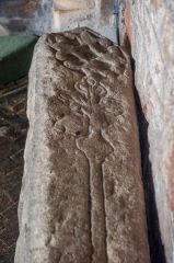 A floriated medieval grave slab