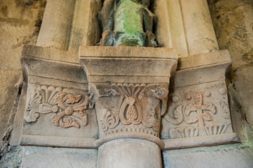 Carved capitals in the chapel